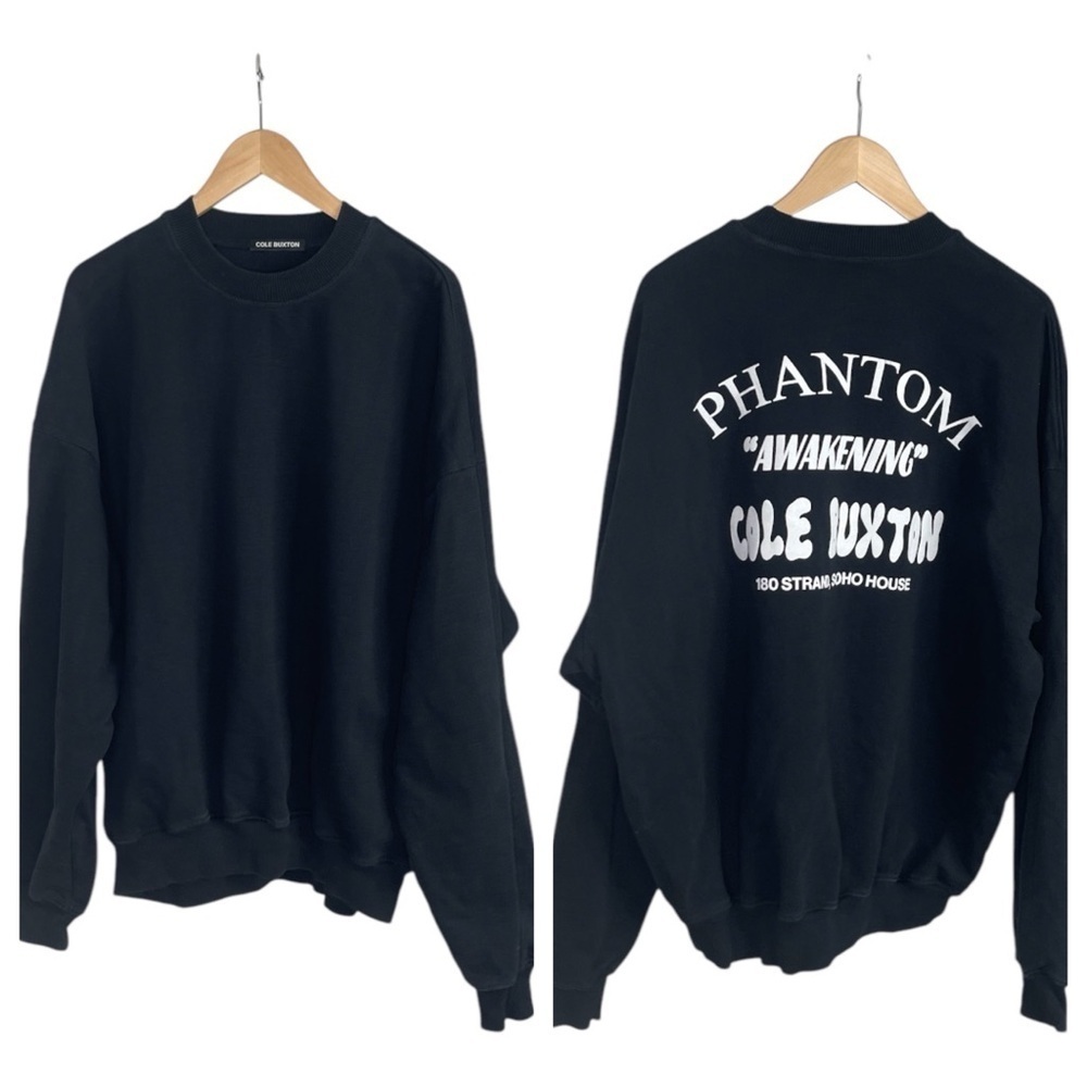 Cole Buxton Black Heavy Weight Sweatshirt with whiter Logo on Back L England